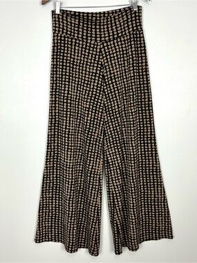 Clara Sun Woo Palazzo Pants Women’s Size M Pull On Wide Leg Stretch Knit Print